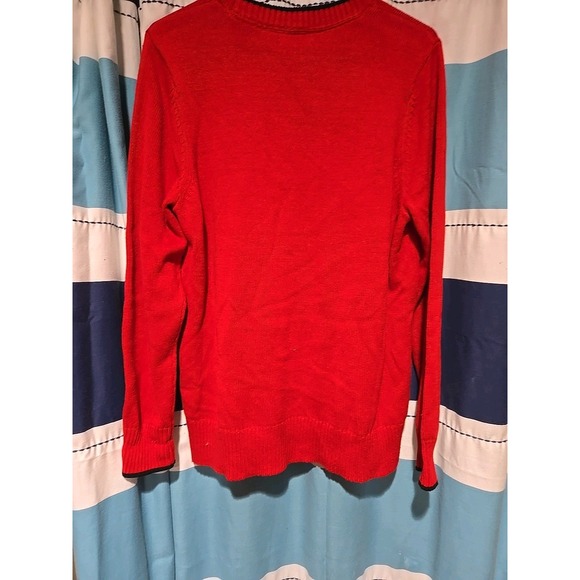 Charter Club Red Sweater with Black Dog Design - Picture 3 of 3